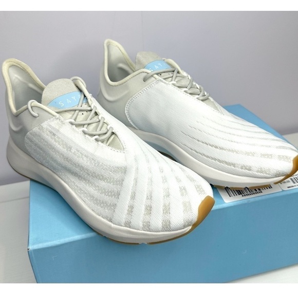 SAYSH ONE Women’s Sneaker Silver and White jacquard Sneakers size 7.5 NEW - Picture 3 of 16